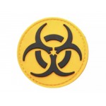Нашивка PVC/ПВХ с велкро Biohazard круг 6 см. Жёлтый 